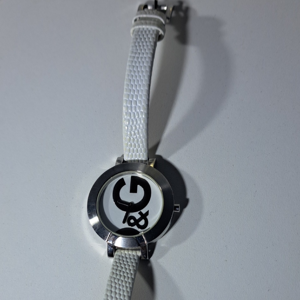 Dolce & Gabbana White Strap Monogram Dial Watch